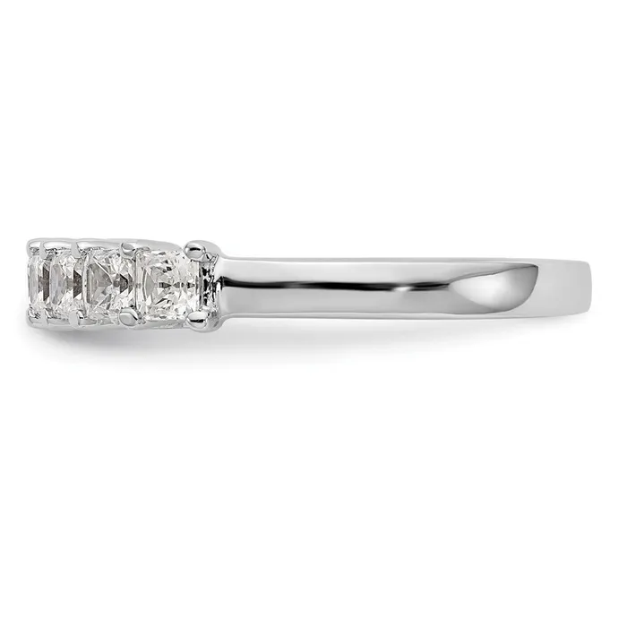 Rings 14K White Gold 7Stone Real Diamond Band goldiaca