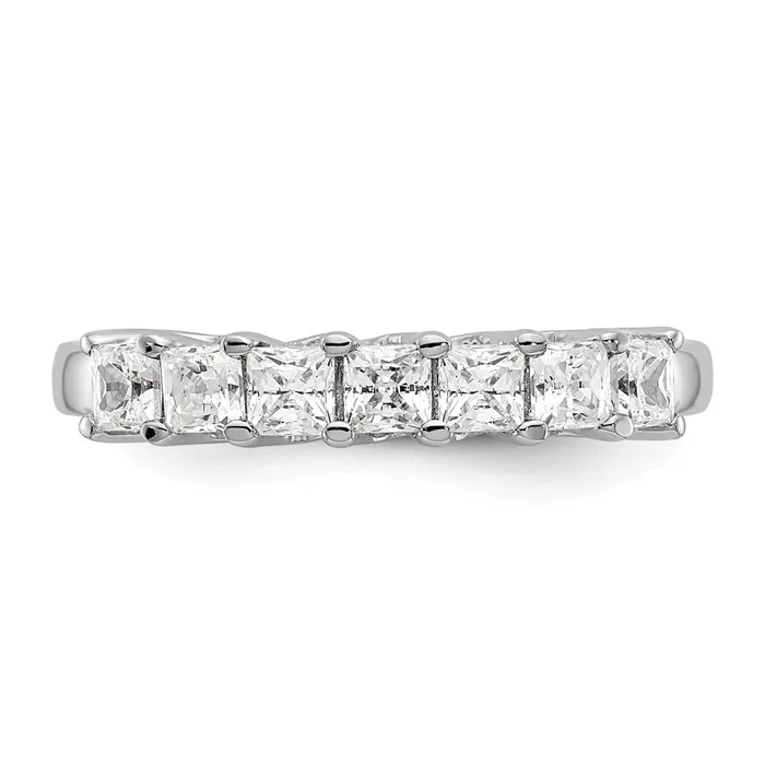 Rings 14K White Gold 7Stone Real Diamond Band goldiaca