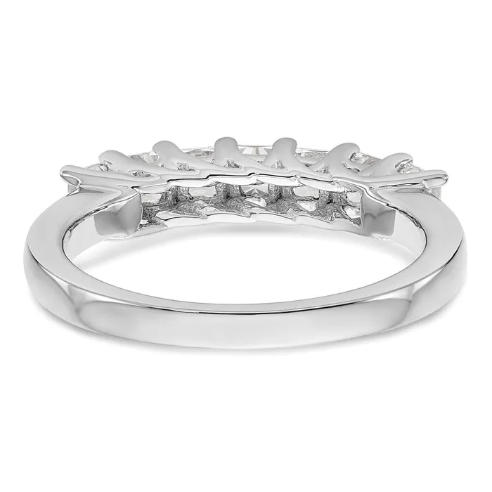Rings 14K White Gold 7Stone Real Diamond Band goldiaca