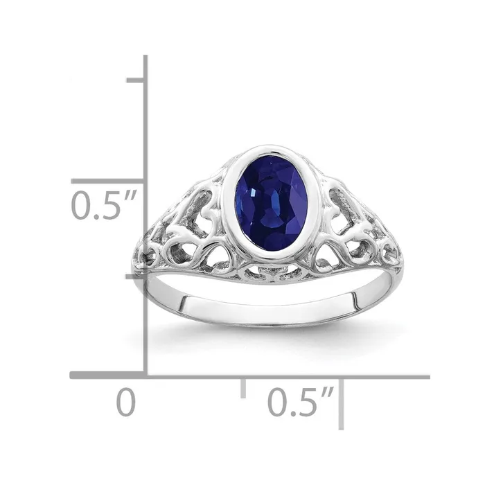 Rings 14k White Gold 7x5mm Oval Sapphire Ring Goldia