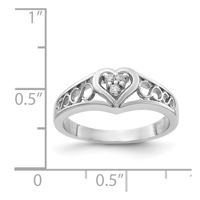 Rings 14k White Gold AA Diamond heart ring Goldia