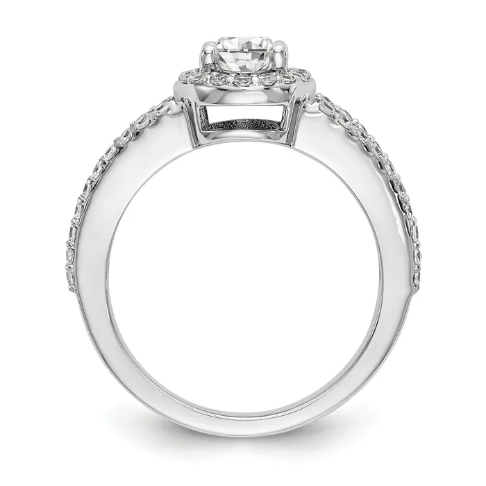 Rings 14K White Gold Diamond Oval CZ Oval Halo Engagement Ring Goldiacom