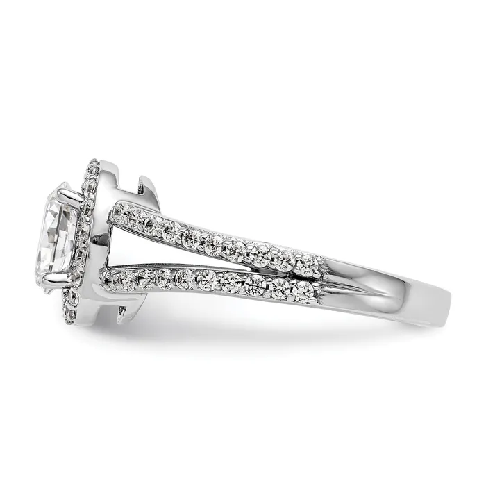 Rings 14K White Gold Diamond Oval CZ Oval Halo Engagement Ring Goldiacom