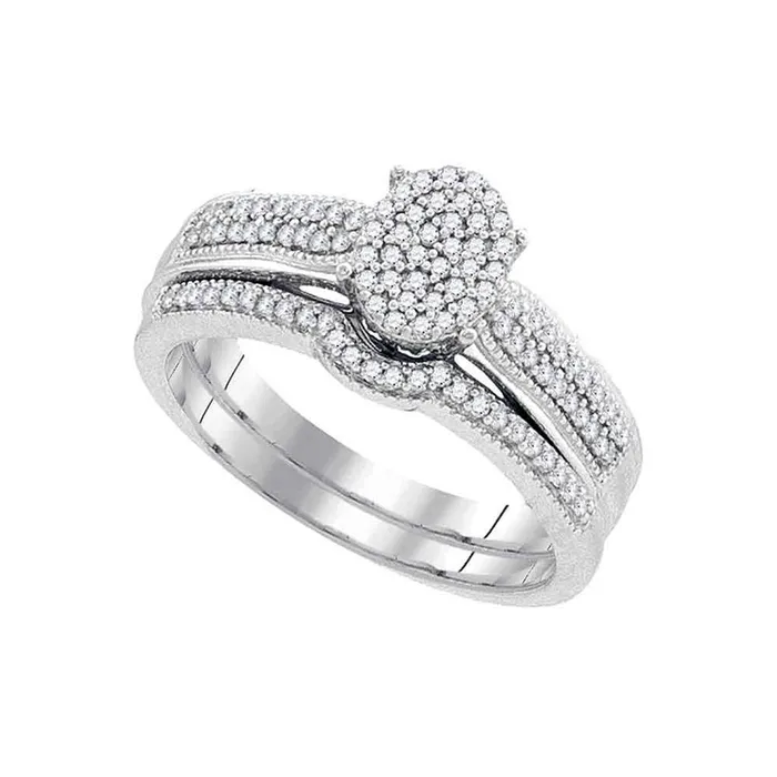 Rings 14k White Gold Round Diamond Bridal Wedding Ring Set 13 Cttw gndatlanta Rings 14k White Gold Round Diamond Bridal Wedding Ring Set 13 Cttw gndatlanta