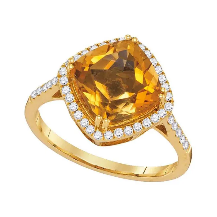 Rings 14k Yellow Gold Diagonal Cushion Citrine Solitaire Diamond Ring 234 Cttw gndatlanta Rings 14k Yellow Gold Diagonal Cushion Citrine Solitaire Diamond Ring 234 Cttw gndatlanta