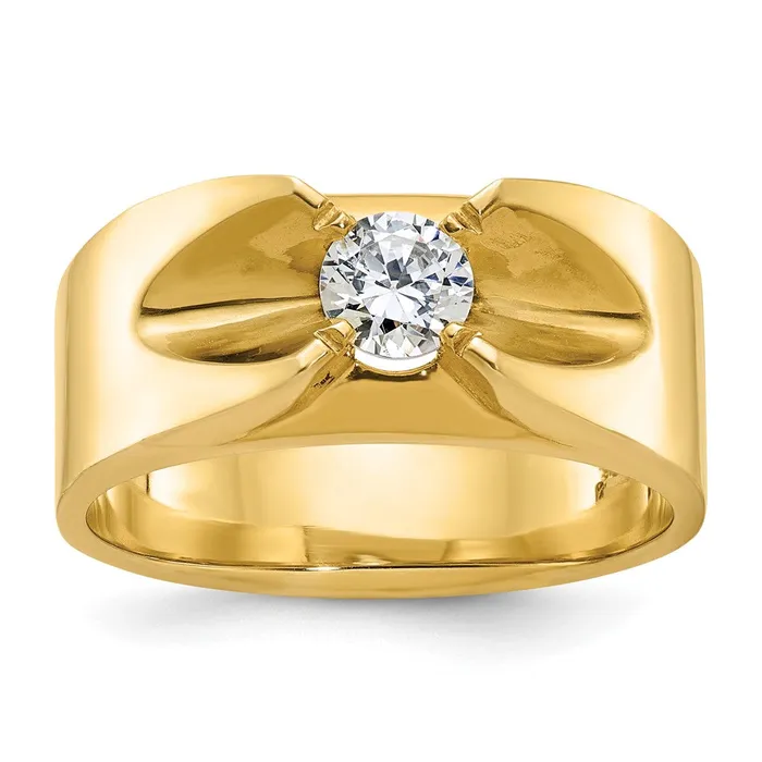 Rings 14k Yellow Gold Mens 12 carat Diamond Complete Ring Goldia