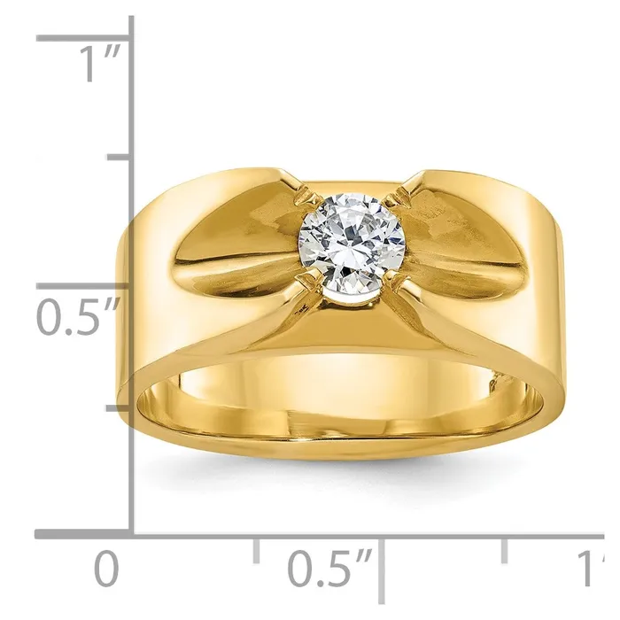 Rings 14k Yellow Gold Mens 12 carat Diamond Complete Ring Goldia
