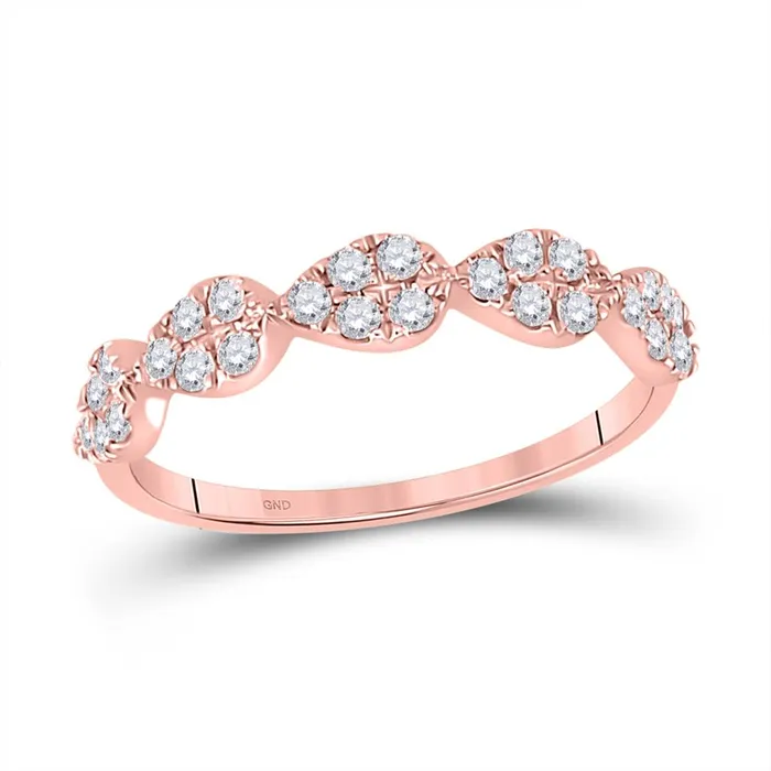 Rings gndatlanta 10k Rose Gold Round Diamond Teardrop Stackable Band Ring 13 Ctw Rings gndatlanta 10k Rose Gold Round Diamond Teardrop Stackable Band Ring 13 Ctw