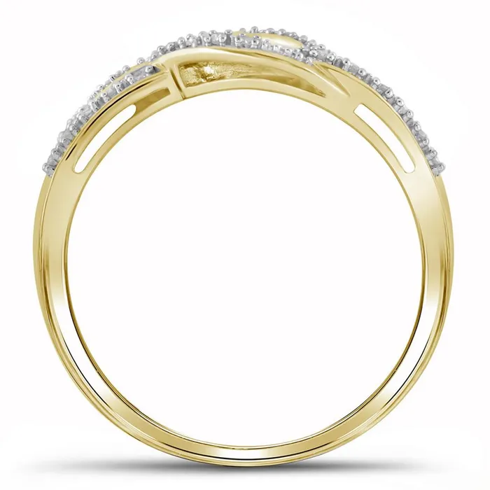Rings gndatlanta 10k Yellow Gold Round Diamond Band Ring 110 Cttw