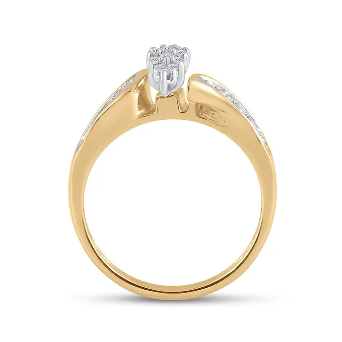 Rings gndatlanta 10k Yellow Gold Round Diamond Bridal Wedding Ring Set 14 Cttw