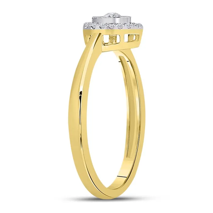 Rings gndatlanta 10k Yellow Gold Round Diamond Teardrop Promise Ring 112 Cttw