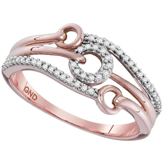 Rings gndatlanta 10k Yellow Gold Round Diamond Triple Circle Band Ring 18 Cttw