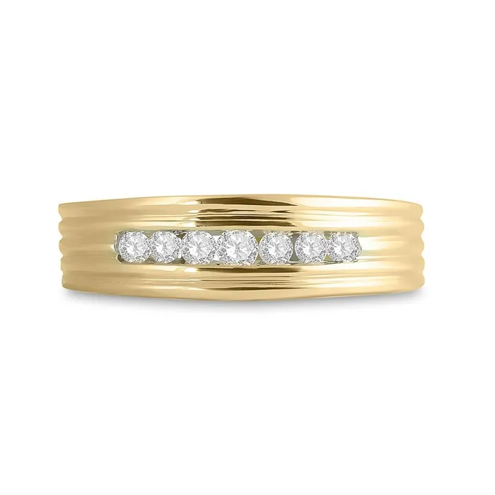 Rings gndatlanta 10k Yellow Gold Round Diamond Wedding Single Row Band Ring 14 Cttw