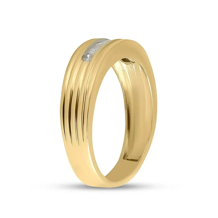 Rings gndatlanta 10k Yellow Gold Round Diamond Wedding Single Row Band Ring 14 Cttw