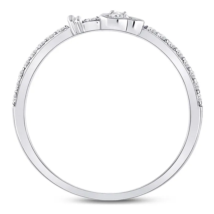 Rings gndatlanta 14k White Gold Round Diamond Spade Stackable Band Ring 16 Cttw Rings gndatlanta 14k White Gold Round Diamond Spade Stackable Band Ring 16 Cttw