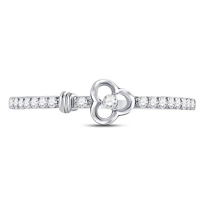Rings gndatlanta 14k White Gold Round Diamond Spade Stackable Band Ring 16 Cttw