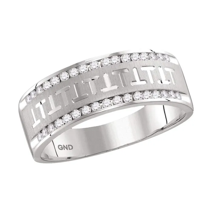 Rings gndatlanta 14k White Gold Round Diamond Wedding Band Ring 13 Cttw Rings gndatlanta 14k White Gold Round Diamond Wedding Band Ring 13 Cttw