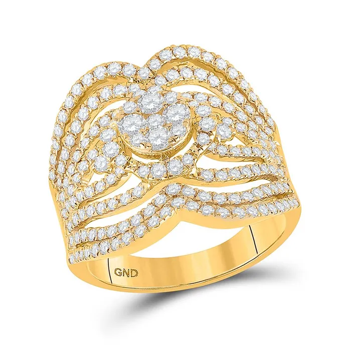 Rings gndatlanta 14k Yellow Gold Round Diamond Fashion Ring 134 Cttw Rings gndatlanta 14k Yellow Gold Round Diamond Fashion Ring 134 Cttw