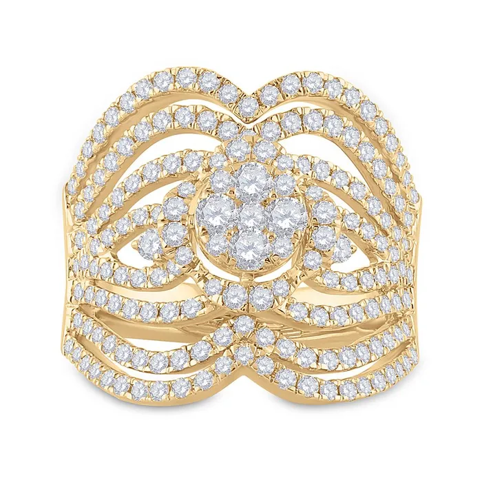 Rings gndatlanta 14k Yellow Gold Round Diamond Fashion Ring 134 Cttw