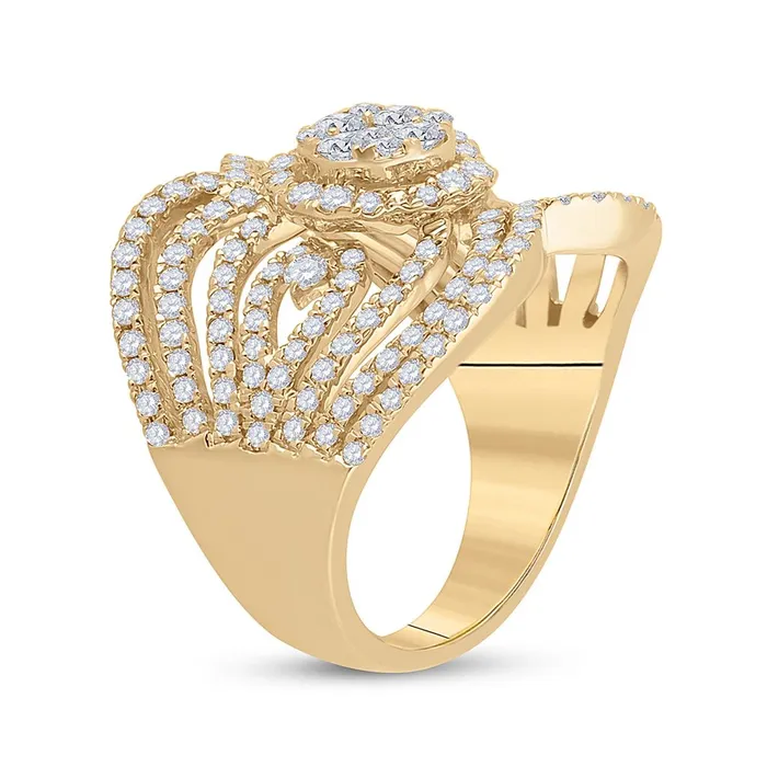 Rings gndatlanta 14k Yellow Gold Round Diamond Fashion Ring 134 Cttw