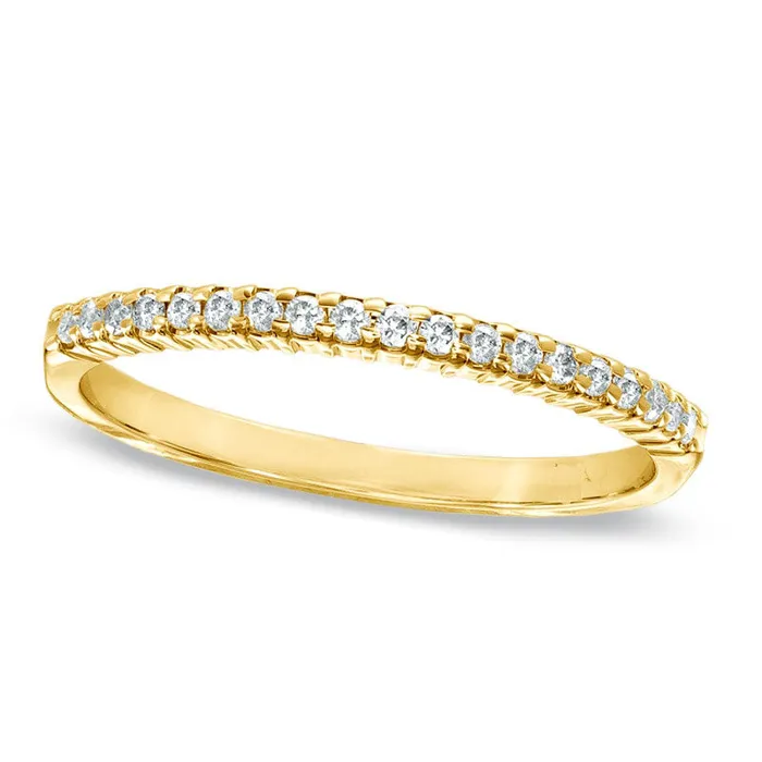 Rings Goldia 017 CT TW Natural Diamond Band in Solid 10K Yellow Gold
