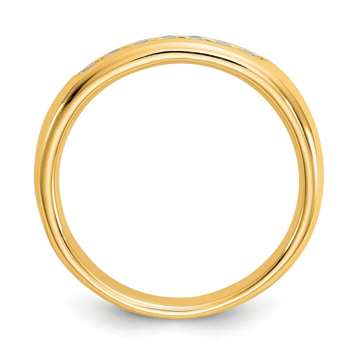 Rings Goldia 020ct CZ Solid Real 14K Yellow Gold 7Stone Channel Wedding Band Ring