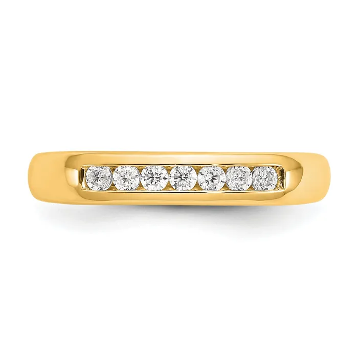 Rings Goldia 020ct CZ Solid Real 14K Yellow Gold 7Stone Channel Wedding Band Ring