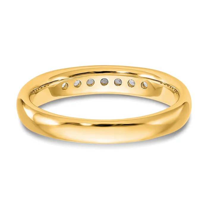 Rings Goldia 020ct CZ Solid Real 14K Yellow Gold 7Stone Channel Wedding Band Ring