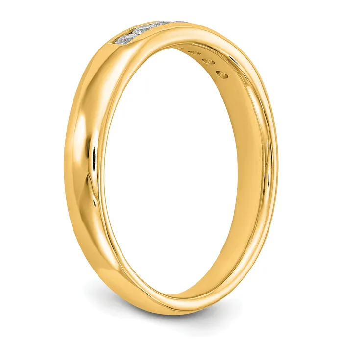 Rings Goldia 020ct CZ Solid Real 14K Yellow Gold 7Stone Channel Wedding Band Ring