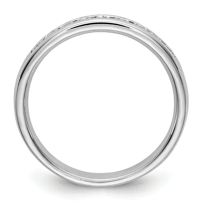 Rings Goldia 025ct CZ Solid Real 14K White Gold 9Stone Channel Wedding Band Ring