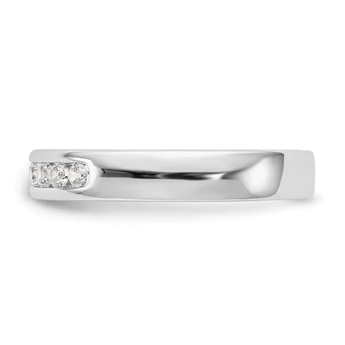 Rings Goldia 025ct CZ Solid Real 14K White Gold 9Stone Channel Wedding Band Ring