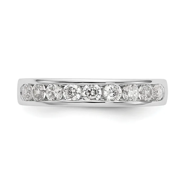 Rings Goldia 025ct CZ Solid Real 14K White Gold 9Stone Channel Wedding Band Ring
