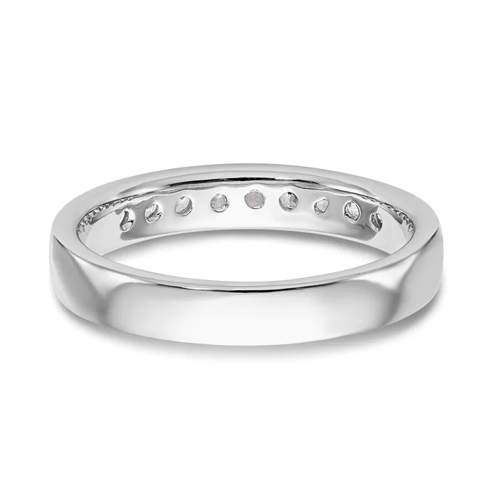 Rings Goldia 025ct CZ Solid Real 14K White Gold 9Stone Channel Wedding Band Ring