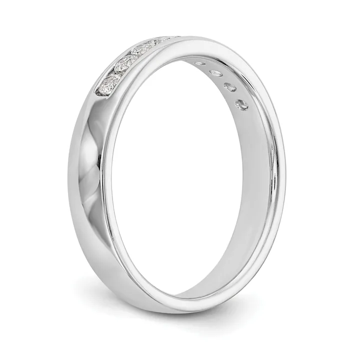 Rings Goldia 025ct CZ Solid Real 14K White Gold 9Stone Channel Wedding Band Ring