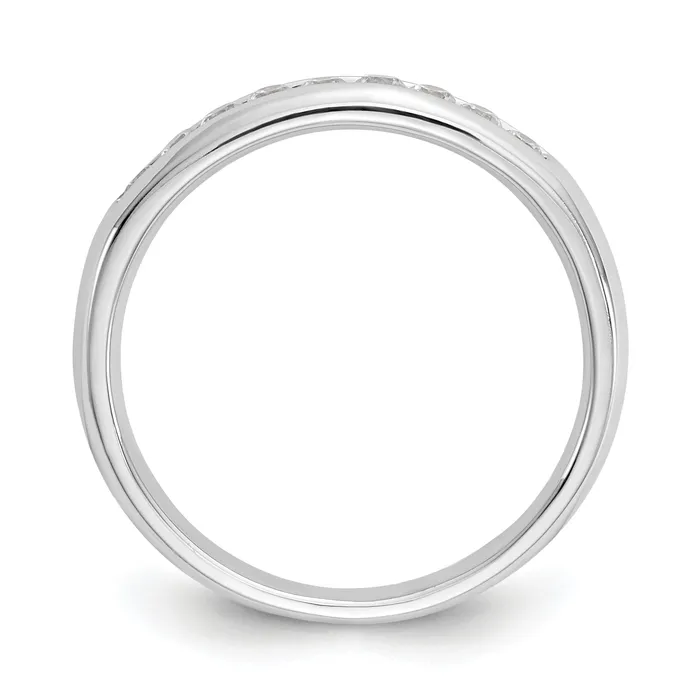 Rings Goldia 027ct CZ Solid Real 14K White Gold 9Stone Channel Wedding Band Ring