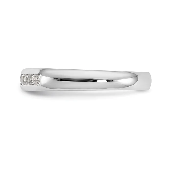 Rings Goldia 027ct CZ Solid Real 14K White Gold 9Stone Channel Wedding Band Ring