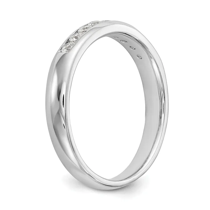 Rings Goldia 027ct CZ Solid Real 14K White Gold 9Stone Channel Wedding Band Ring