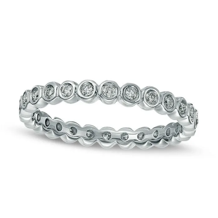 Rings Goldia 033 CT TW Natural Diamond Eternity Band in Solid 14K White Gold Rings Goldia 033 CT TW Natural Diamond Eternity Band in Solid 14K White Gold