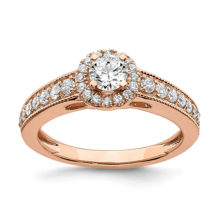 Rings Goldia 033ct CZ Solid Real 14k Rose Gold Engagement Ring