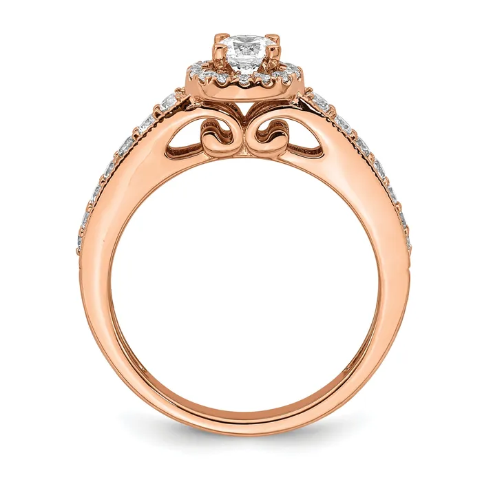 Rings Goldia 033ct CZ Solid Real 14k Rose Gold Engagement Ring
