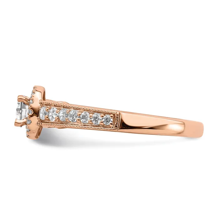 Rings Goldia 033ct CZ Solid Real 14k Rose Gold Engagement Ring