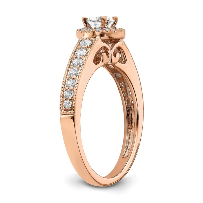Rings Goldia 033ct CZ Solid Real 14k Rose Gold Engagement Ring