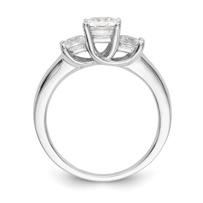 Rings Goldia 050ct CZ Solid Real 14K White Gold 3Stone Engagement Ring