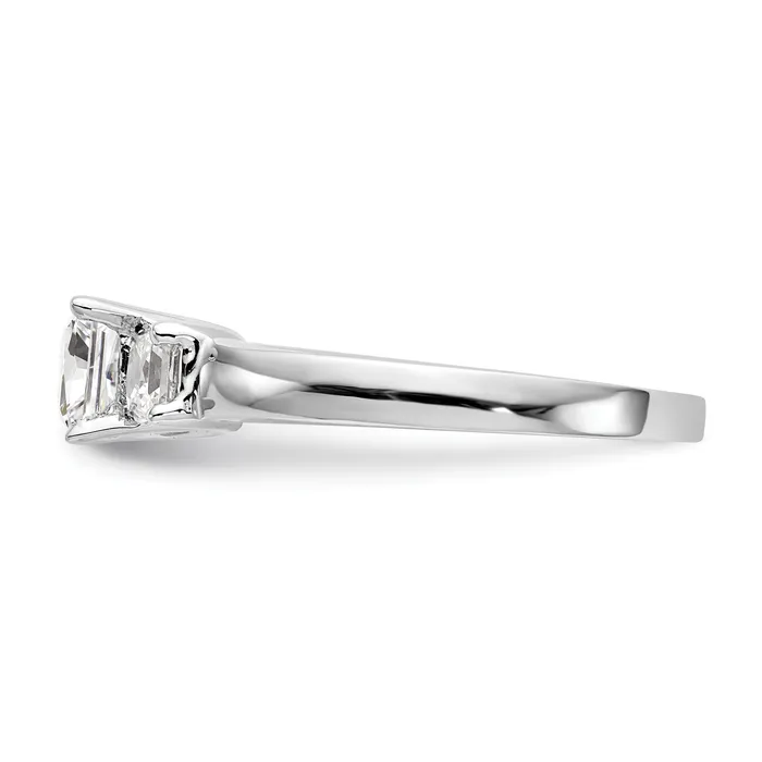 Rings Goldia 050ct CZ Solid Real 14K White Gold 3Stone Engagement Ring
