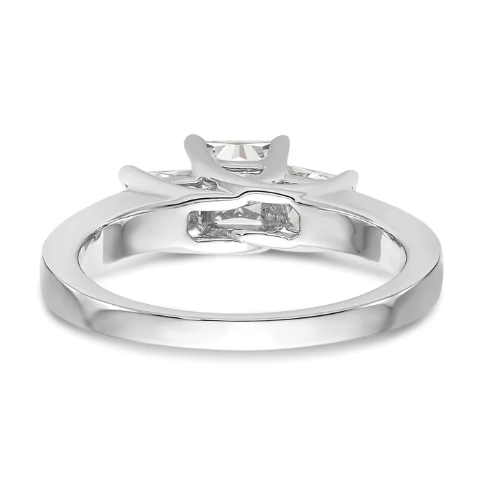 Rings Goldia 050ct CZ Solid Real 14K White Gold 3Stone Engagement Ring