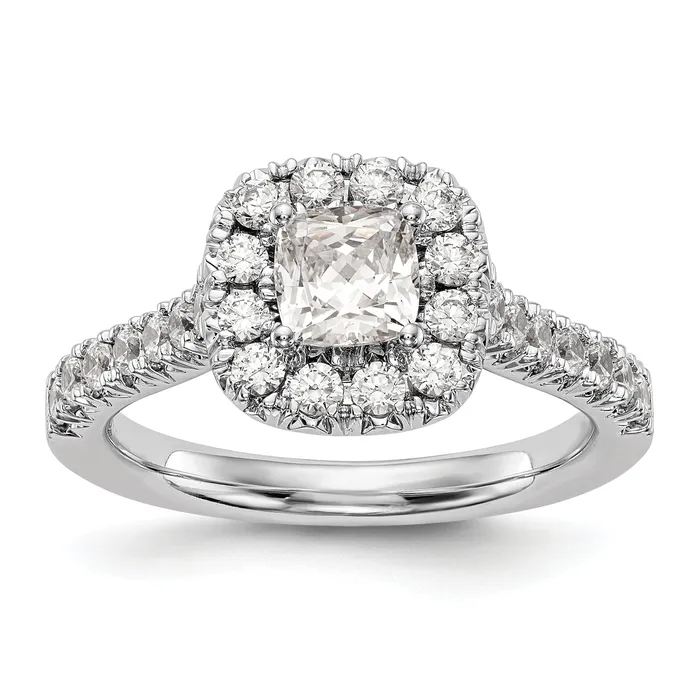 Rings Goldia 050ct CZ Solid Real 14K White Gold Cushion Halo Engagement Ring Rings Goldia 050ct CZ Solid Real 14K White Gold Cushion Halo Engagement Ring