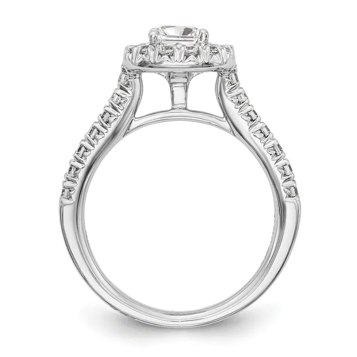 Rings Goldia 050ct CZ Solid Real 14K White Gold Cushion Halo Engagement Ring