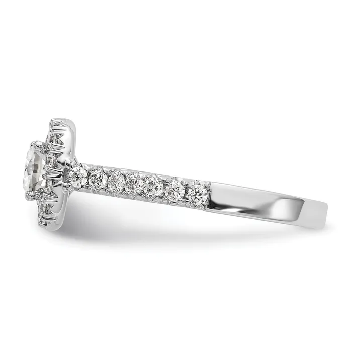 Rings Goldia 050ct CZ Solid Real 14K White Gold Cushion Halo Engagement Ring