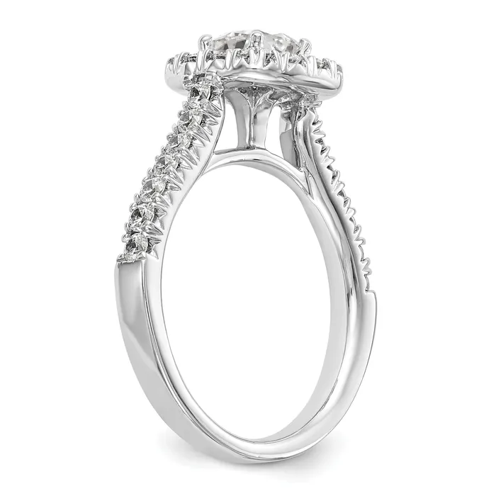 Rings Goldia 050ct CZ Solid Real 14K White Gold Cushion Halo Engagement Ring