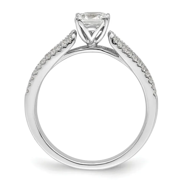 Rings Goldia 050ct CZ Solid Real 14k White Polish 3 Row 12ct Cushion Eng Dia Ring
